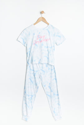 Ensemble pyjama 2 pièces AERO teint noué à imprimé graphique Day Dreamer pour fille