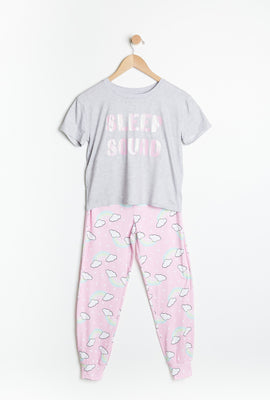 Ensemble pyjama 2 pièces AERO à imprimé graphique Sleep Squad pour fille