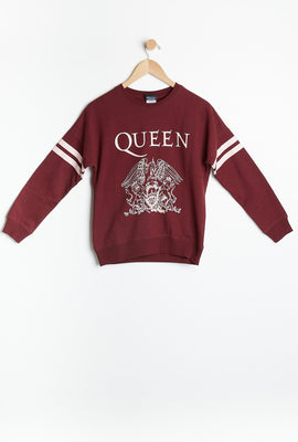 AERO Girls Queen Graphic Oversize Crew Neck Pullover Sweatshirt