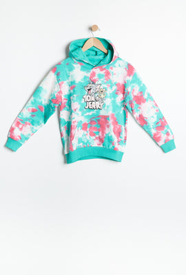 AERO Girls Tie Dye Tom And Jerry Graphic Pullover Hoodie