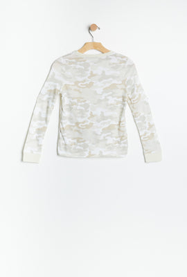 Haut AERO torsadé à l'avant graphique Aéropostale camouflage manche long pour fille