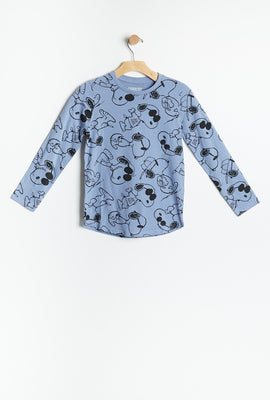T-shirt à manches longues à imprimé Snoopy AÉRO pour filles