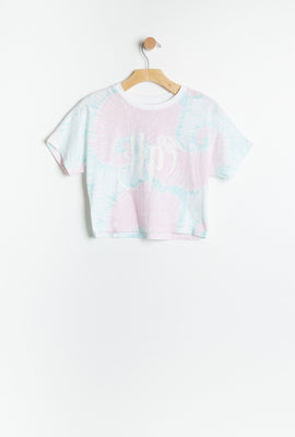 T-shirt coupe court carré AERO manche chauve-souris teint noué à imprimé graphique Harry Potter pour fille