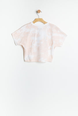 T-shirt coupe court carré AERO manche chauve-souris teint noué à imprimé graphique Les Super Nanas Powerpuff University pour fille