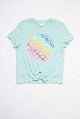 T-shirt super doux à imprimé et attache à l'avant pour filles AERO