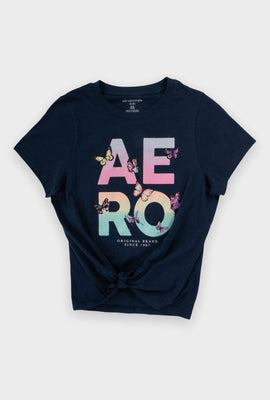 T-shirt Aéropostale noué devant à logo Aero pour fille