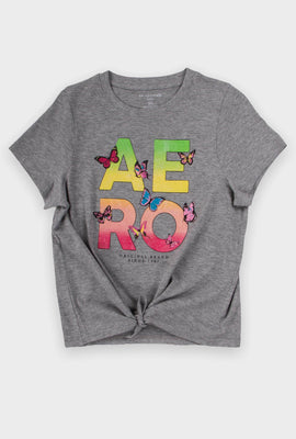 T-shirt Aéropostale noué devant à logo Aero pour fille