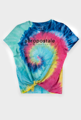 T-shirt Aéropostale noué-teint noué devant à imprimé Aéropostale New York 87 pour fille