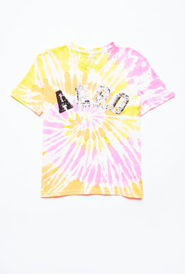 T-shirt Aéropostale noué-teint avec logo Aero à paillettes réversibles pour fille