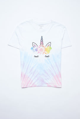 T-shirt Aéropostale noué-teint à imprimé Licorne pour fille