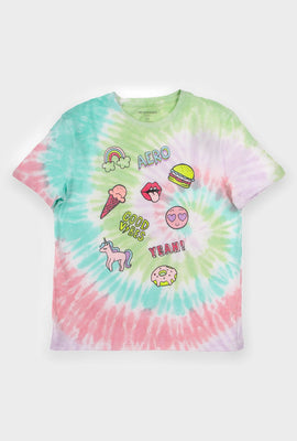 T-shirt Aéropostale noué-teint à imprimé Aero Good Vibes Yeah pour fille