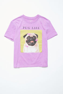 T-shirt Aéropostale à imprimé Pug Life pour fille
