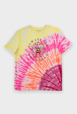 T-shirt Aéropostale noué-teint à imprimé Always Bee Yourself pour fille