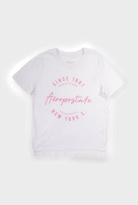 T-shirt imprimé Hi-Lo Aéropostale New York scintillant AERO pour filles