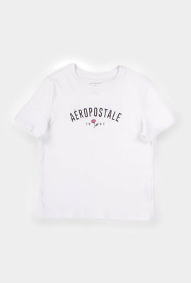 T-shirt imprimé Hi-Lo Aéropostale AERO 1987 fleur pour filles