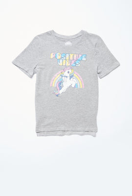 AERO Girls Hi-Lo My Little Pony Positive Vibes Graphic Tee