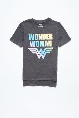 T-shirt Aéropostale asymétrique à imprimé Wonder Woman pour fille