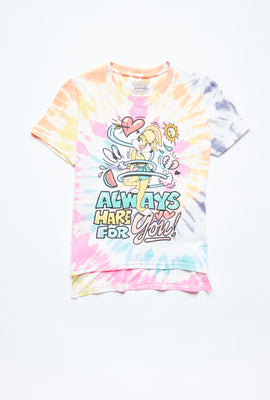 T-shirt Aéropostale asymétrique noué-teint à imprimé Looney Tunes pour fille