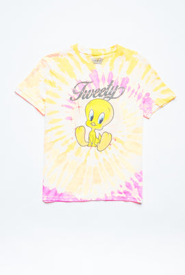 T-shirt Aéropostale asymétrique noué-teint à imprimé Tweety pour fille