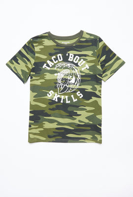 T-shirt Aéropostale à imprimé Taco 'Bout Skills avec motif camouflage pour garçon