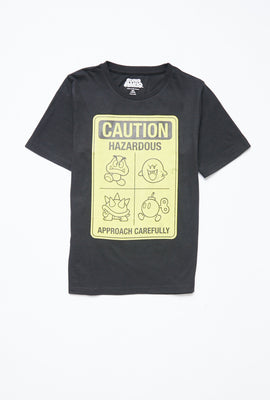 T-shirt Aéropostale à imprimé Nintendo Caution pour garçon