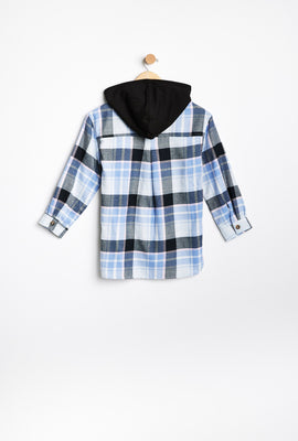 Chemise à capuchon AERO à carreaux boutonné à l'avant pour fille