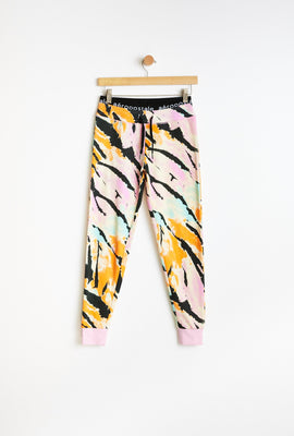 AERO Girls Tie Dye Aéropostale Jacquard Waist Graphic Slim Jogger