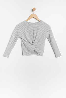 Haut AERO super doux torsadé à la taille avec longues manches pour fille