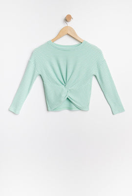 Haut AERO super doux torsadé à la taille avec longues manches pour fille
