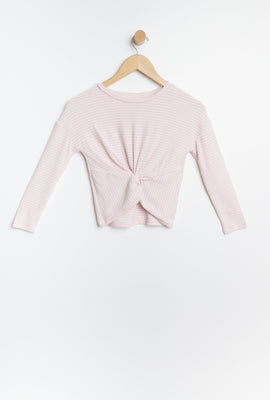 Haut AERO super doux torsadé à la taille avec longues manches pour fille
