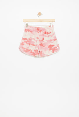 Short en Sherpa pyjama AERO motif camouflage brodé pour fille