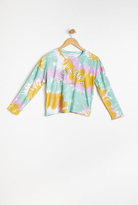 Ensemble pyjama 2 pièces Aéropostale Weekend super doux teint noué à imprimé graphique pour fille