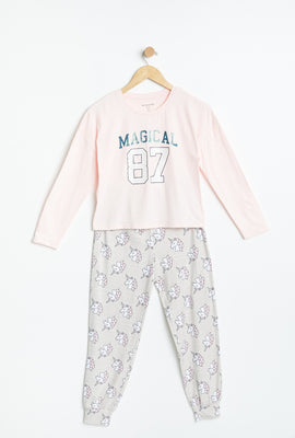 Ensemble pyjama 2 pièces AERO super doux à imprimé graphique Magical 87 Licorne pour fille