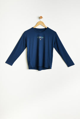 Ensemble pyjama 2 pièces AERO super doux à imprimé graphique Aéropostale et étoiles pour fille