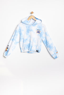 Haut à capuchon à enfiler AERO teint noué à imprimer graphique Space Jam cintré à la taille pour fille