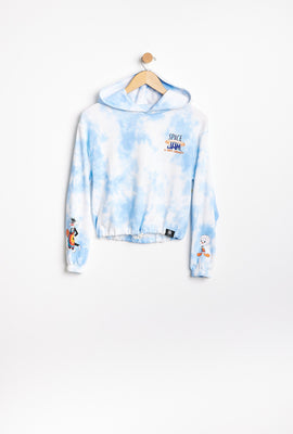 Haut à capuchon à enfiler AERO teint noué à imprimer graphique Space Jam cintré à la taille pour fille