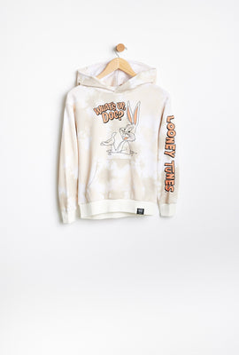 AERO Girls Tie Dye Bugs Bunny What's Up Doc Looney Tunes Graphic Pullover Hoodie