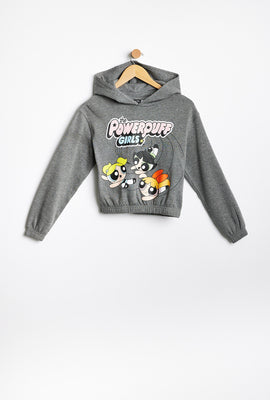 Haut à capuchon à enfiler AERO coupe court à imprimer graphique Les Super Nanas cintré à la taille pour fille