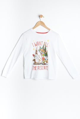 Ensemble pyjama 2 pièces AERO à imprimer graphique Le Grincheux I Want All The Christmas pour enfant