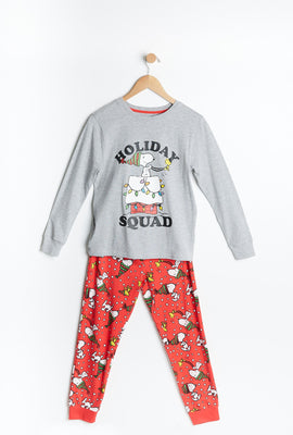 AERO Kids Peanuts Holiday Squad Graphic 2 Piece Pajama Set