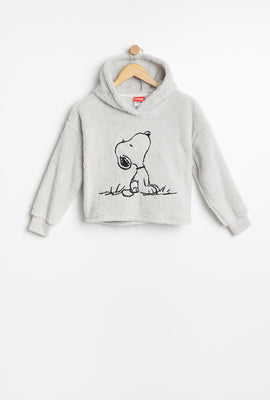Haut à capuchon à enfiler pyjama AERO en sherpa Snoopy brodé pour fille