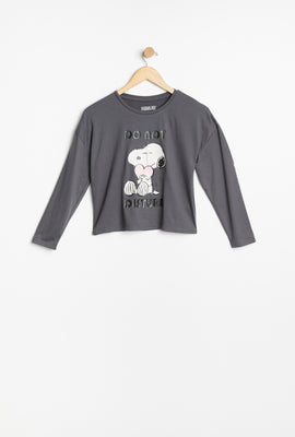 Ensemble pyjama 2 pièces AERO super doux à imprimé graphique Snoopy Peanuts pour fille