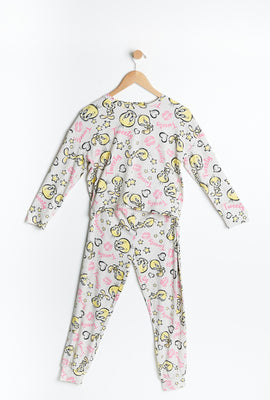 Ensemble pyjama 2 pièces AERO super doux à imprimer graphique Titi le canari pour fille