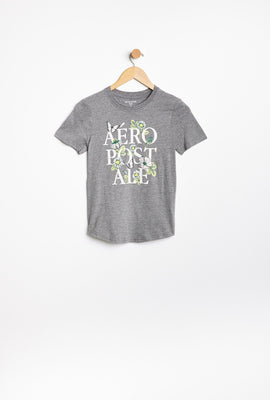T-shirt AERO avec ourlet arrondi à imprimer graphique papillon Aéropostale pour fille
