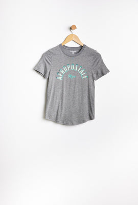 T-shirt AERO avec ourlet arrondi à imprimer graphique Aéropostale NYC pour fille