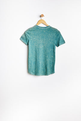T-shirt AERO avec ourlet arrondi délavé à l'acide à imprimer graphique Aéropostale 1987 New York pour fille