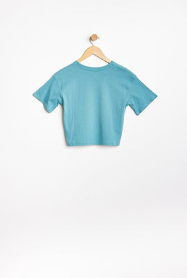 T-shirt AERO coupe court carrée à imprimer graphique No Filter Needed pour fille