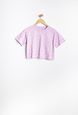 T-shirt AERO coupe court carrée à imprimer graphique pour fille