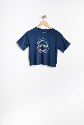 T-shirt AERO coupe court carrée à imprimer graphique en dégradé de couleurs Original Brand Est. 1987 pour fille