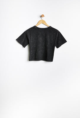 T-shirt AERO coupe court carrée délavé à l'acide à imprimer graphique crête Aéropostale Californie pour fille